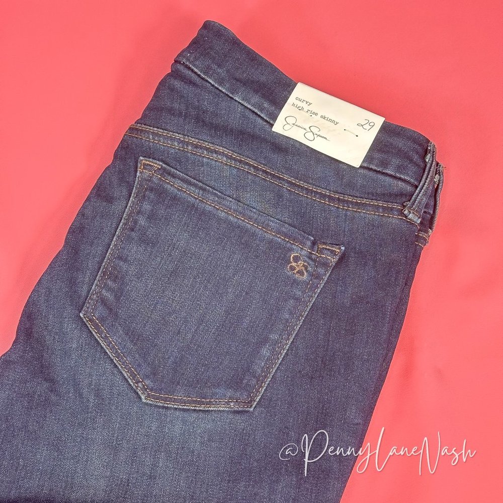 NWT Jessica Simpson Curvy High Rise Skinny Jeans Ripped Knee - Picture 12 of 12